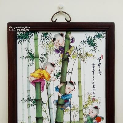 TRANH SỨ KHUNG GỖ HỌA TIẾT - TIẾT TIẾT CAO